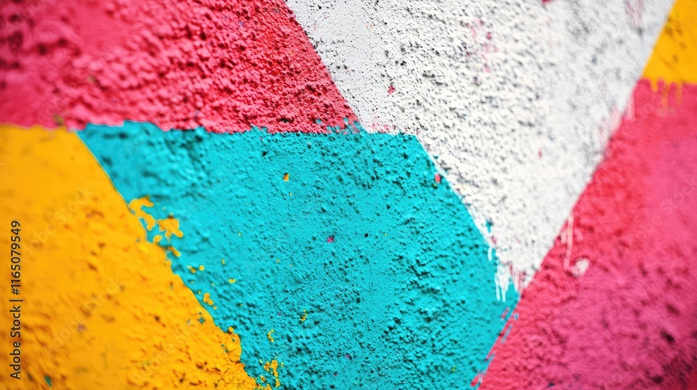 Poster graffiti abstract background concept. vibrant abstract wall texture with colorful geometric patterns