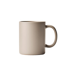 Simple beige mug on a white isolated background.