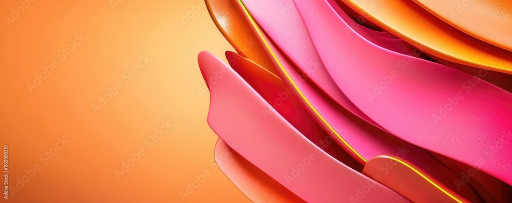 Poster graffiti abstract background concept. vibrant abstract shapes blending pink and orange hues creating
