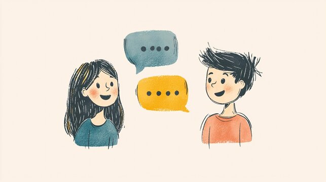 A hand-drawn speech bubble captures a whimsical dialogue in a minimalist style, perfect for enhancing branding, advertising, or social media visuals with a personal flair. - Powered by Adobe