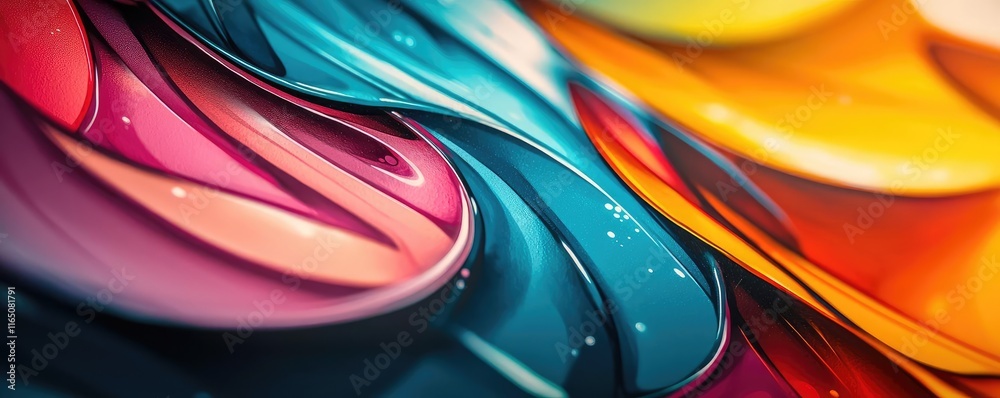 Poster Graffiti abstract background concept. Abstract colorful waves creating a fluid and dynamic artistic background.