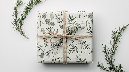 This isolated gift wrap mockup features a sophisticated folded design on a minimalist white background, perfect for showcasing products and enhancing holiday marketing efforts.
