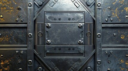 Futuristic Metallic Style with Geometric Elements in 3D Illustration