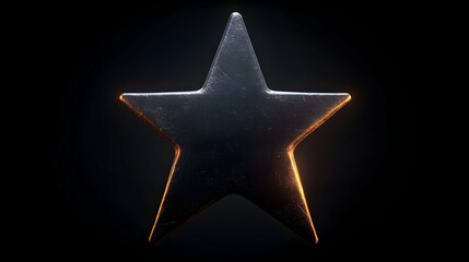 Obraz premium Dark Metal Star, Glimmering Achievement, Award Symbol, Success Icon, Representing Victory, Radiantly.