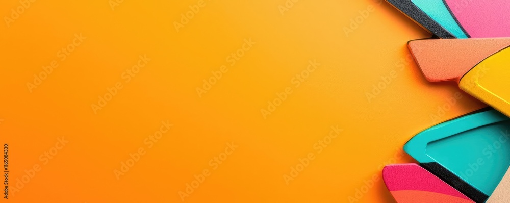 Poster graffiti abstract background concept. vibrant geometric shapes on an orange background for creative 