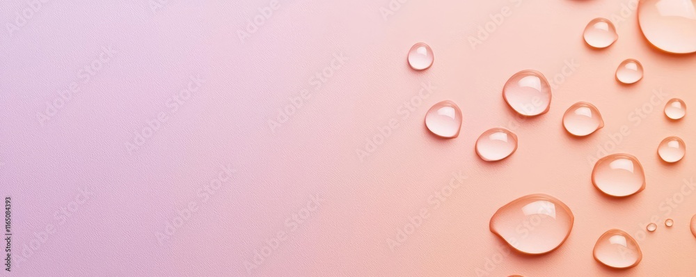 Aufkleber Droplets abstract background idea. Close-up of water droplets on a smooth gradient background, creating a calming effect.