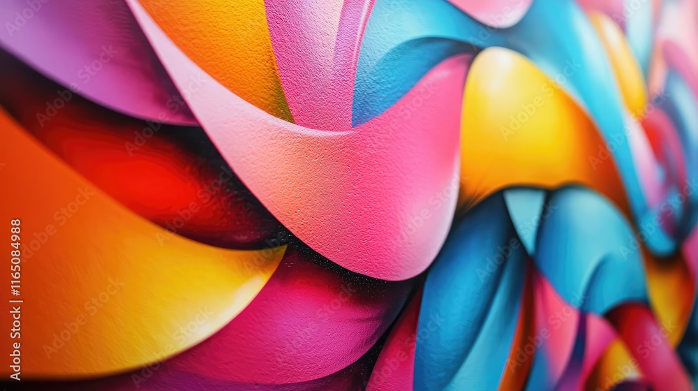 Poster Graffiti abstract background concept. Vivid abstract background with colorful swirling patterns in vibrant tones.