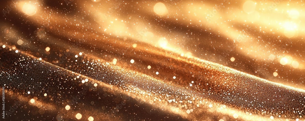 Aufkleber sparkle abstract background concept. glowing gold waves with shimmering particles create a captivati