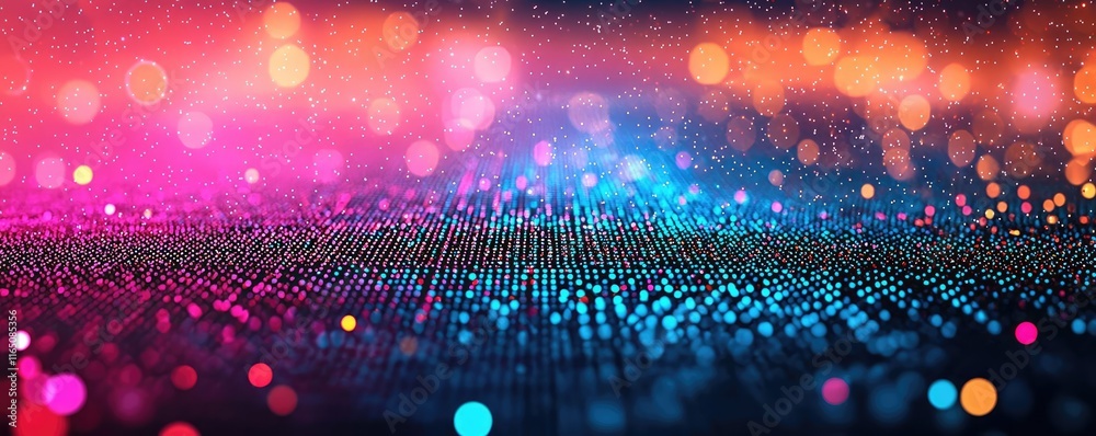 Aufkleber Sparkle abstract background concept. A vibrant digital landscape with colorful lights and abstract patterns for creative projects.