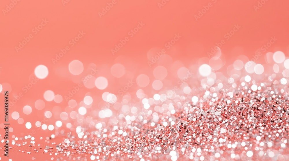 Poster Sparkle abstract background concept. Shimmering pink background with sparkling glitter and subtle bokeh effects.