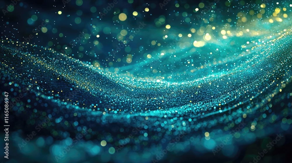Poster Droplets abstract background idea. Abstract background with shimmering particles creating a magical and dreamy atmosphere.