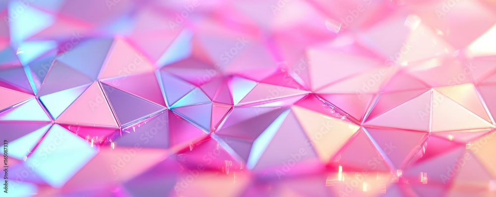 Poster sparkle abstract background concept. vibrant geometric pattern in shades of pink and blue for creati