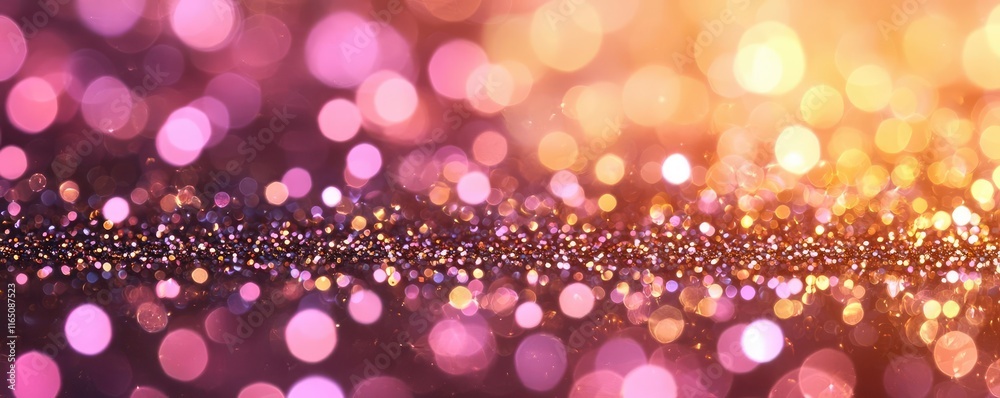 Poster Sparkle abstract background concept. A vibrant background of colorful bokeh lights shimmering in a magical ambiance.