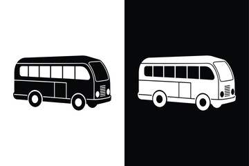 Elegant Public Bus Icon. Modern Silhouette for Travel Themes