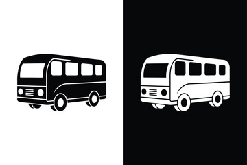 Bold Passenger Bus Icon. Sleek Silhouette for Public Transport Design