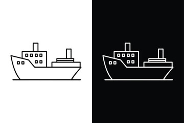 Clean Line Art of Ships and Boats. Sleek Symbols for Sea Travel