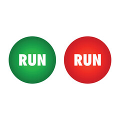 RUN Button Green and Red Vector Icon  Stock Vector Design on Adobe Stock