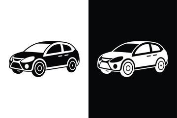 Sleek Car Icon. Bold Silhouette Design for Transport Themes