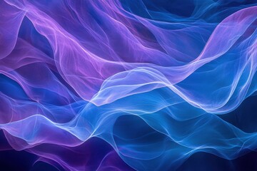 Obraz premium Vibrant Swirling Waves of Blue and Purple Create a Mesmerizing Abstract Composition in a Digital Artwork