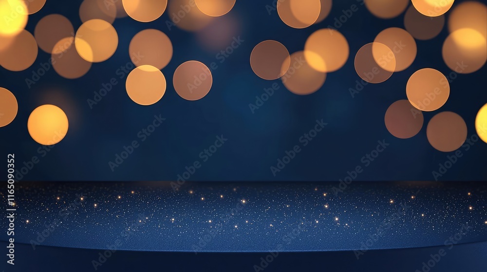 Poster sparkle abstract background concept. a serene background with golden bokeh lights for stunning visua