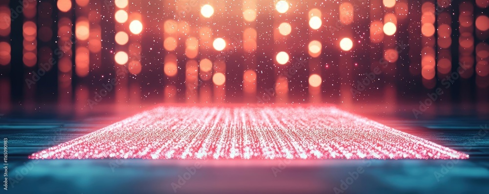 Poster sparkle abstract background concept. futuristic digital landscape with glowing grids and vibrant lig