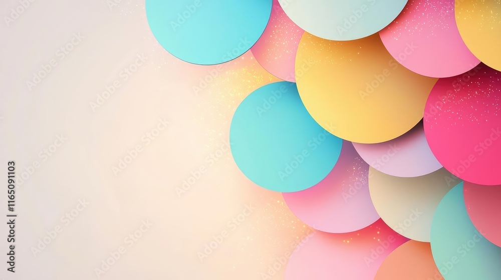 Poster Sparkle abstract background concept. Colorful circular shapes create a vibrant and playful background design.