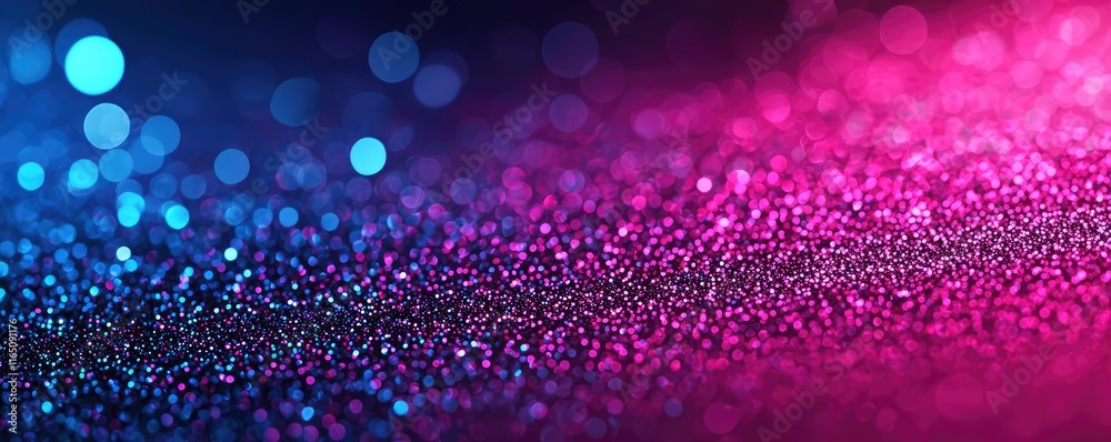 Poster sparkle abstract background concept. vibrant bokeh effect with pink and blue glitter for creative ba