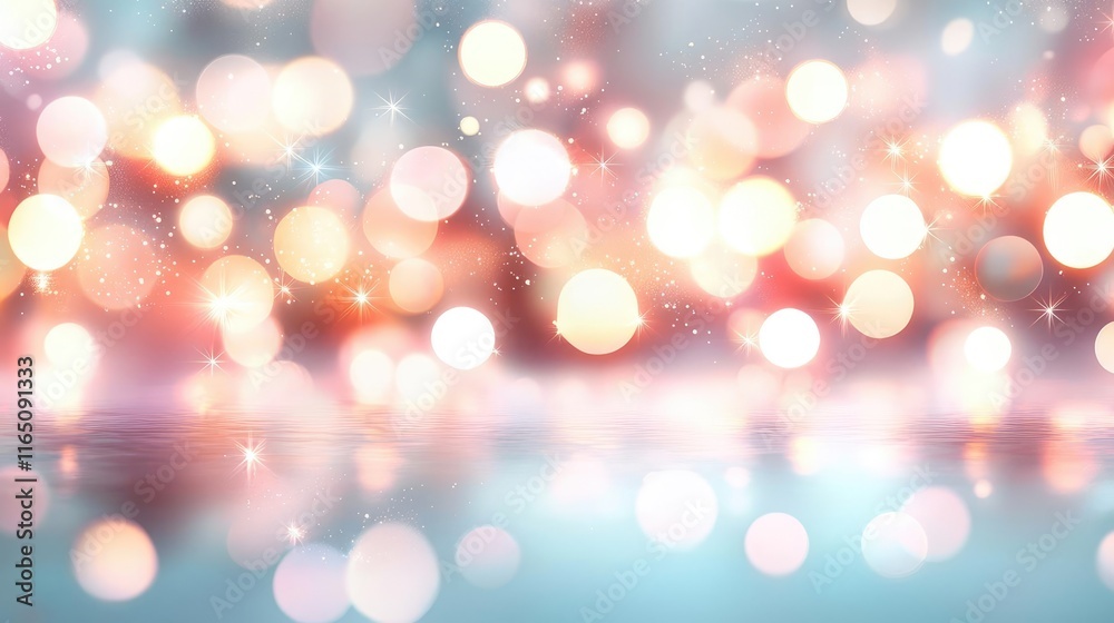 Poster Sparkle abstract background concept. A vibrant bokeh background featuring colorful lights and soft focus effect.