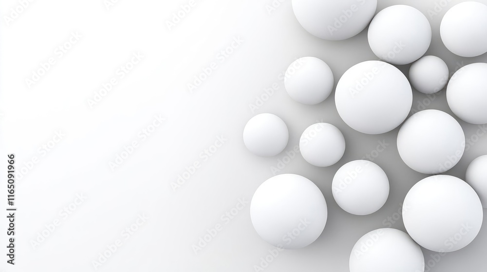 Poster droplets abstract background idea. abstract composition of white circles on a light background for m