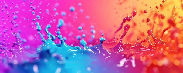 Obraz premium Droplets abstract background idea. Vibrant splashes of paint create a colorful, dynamic abstract background.