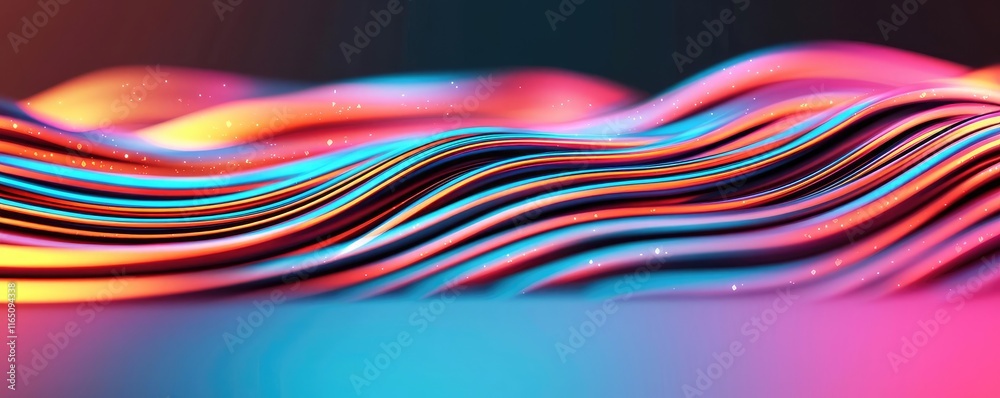 Poster Sparkle abstract background concept. Colorful flowing waves create a vibrant and dynamic abstract visual scene.