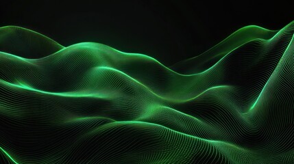 Obraz premium Abstract Green Wave Pattern