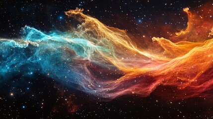 Fototapeta premium An interstellar nebula with colors softly merging in the vacuum of space