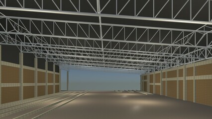 Fototapeta premium 3D illustration of industrial project
