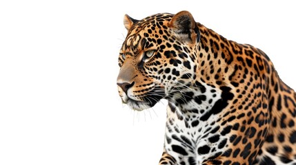 Obraz premium A close-up of a jaguar showcasing its distinctive fur patterns and facial features.