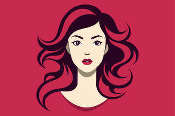woman hair silhouettes vector illustration