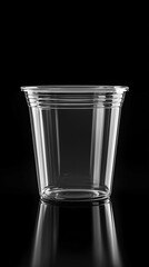 Clear Plastic Cup Disposable Beverage Drinkware Restaurant Cafe Mockup Empty Transparent Food