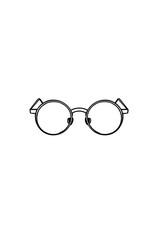 A thick-lined doodle of a pair of glasses with round frames, drawn in bold outlines without any fill color, placed on a plain white background.

