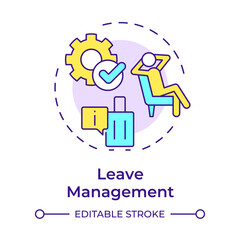 Offboarding multi color concept icon. Employee termination from organization. Operational HR purpose. Round shape line illustration. Abstract idea. Graphic design. Easy to use in brochure