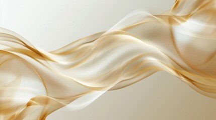 Obraz premium Abstract flowing shapes in soft beige and white tones create a smooth, elegant design.