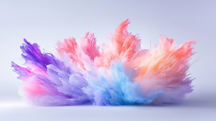 Abstract colorful explosion of pastel hues, resembling a vibrant cloud or splash of paint.