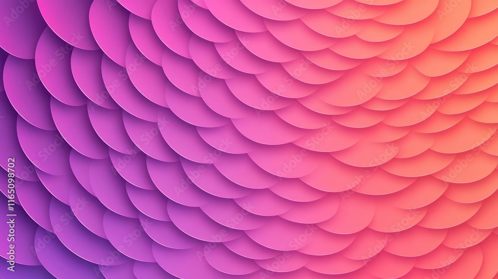 Aufkleber Circles abstract background concept. A vibrant, abstract pattern featuring overlapping scales in shades of purple and pink.