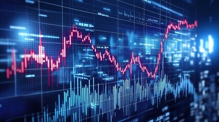 Fototapeta premium Financial Trading Chart with Stock Market Data and Analytics