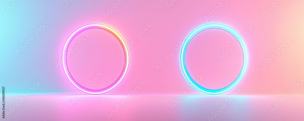 Poster circles abstract background concept. colorful glowing circles in a vibrant gradient background.
