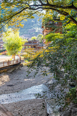 Qianhu Miao village in Xijiang, Guizhou Province, China is a place where Miao's culture is preserved