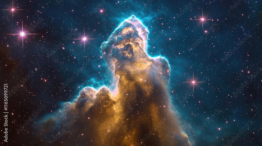 Poster cosmic abstract background idea. stunning cosmic nebula showcasing vibrant colors and celestial form