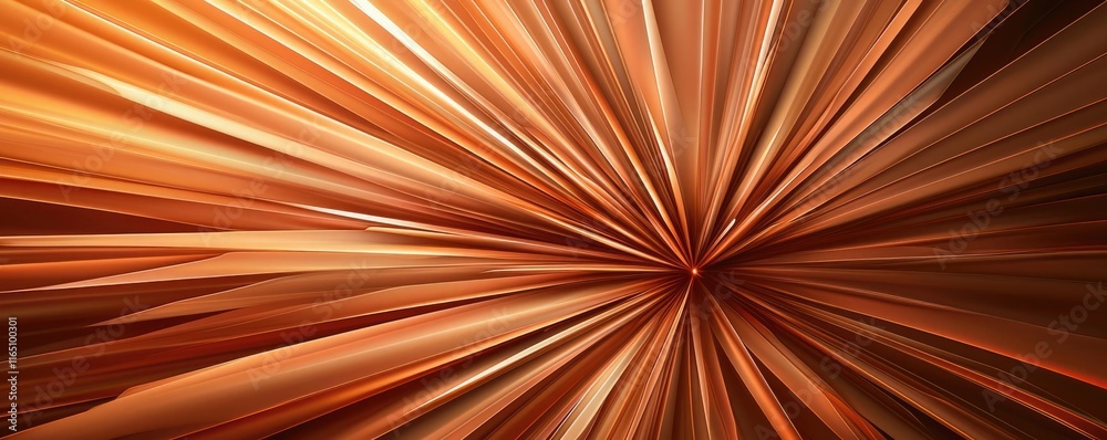 Poster Fireworks abstract background idea. Abstract composition with dynamic lines in warm copper tones for design projects.