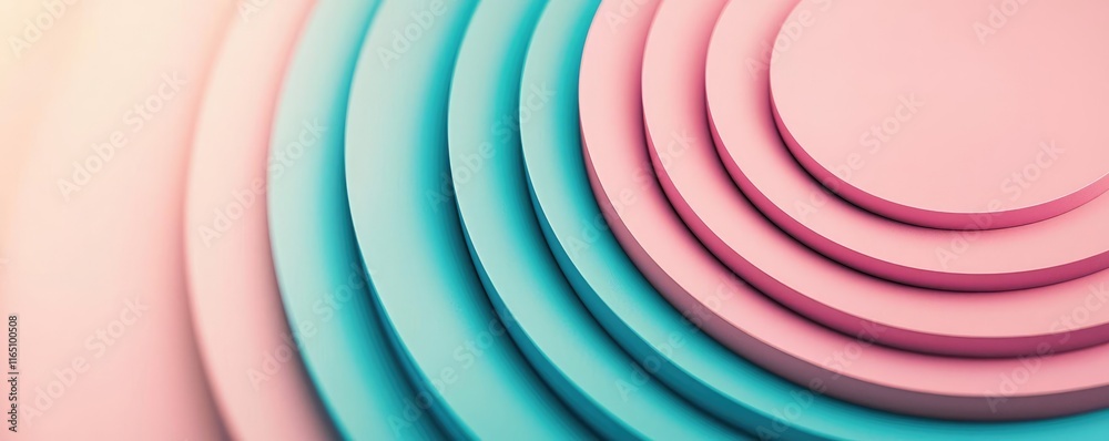 Poster Circles abstract background concept. Colorful abstract layers in pastel tones create a visually stunning design element.