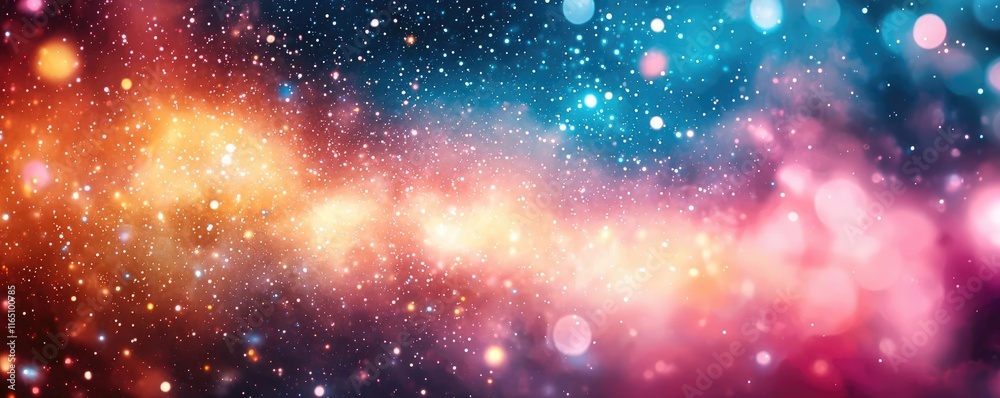 Poster cosmic abstract background idea. stunning cosmic background filled with colorful stars and nebula in