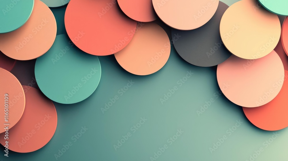 Poster circles abstract background concept. colorful abstract circles creating a modern, vibrant background